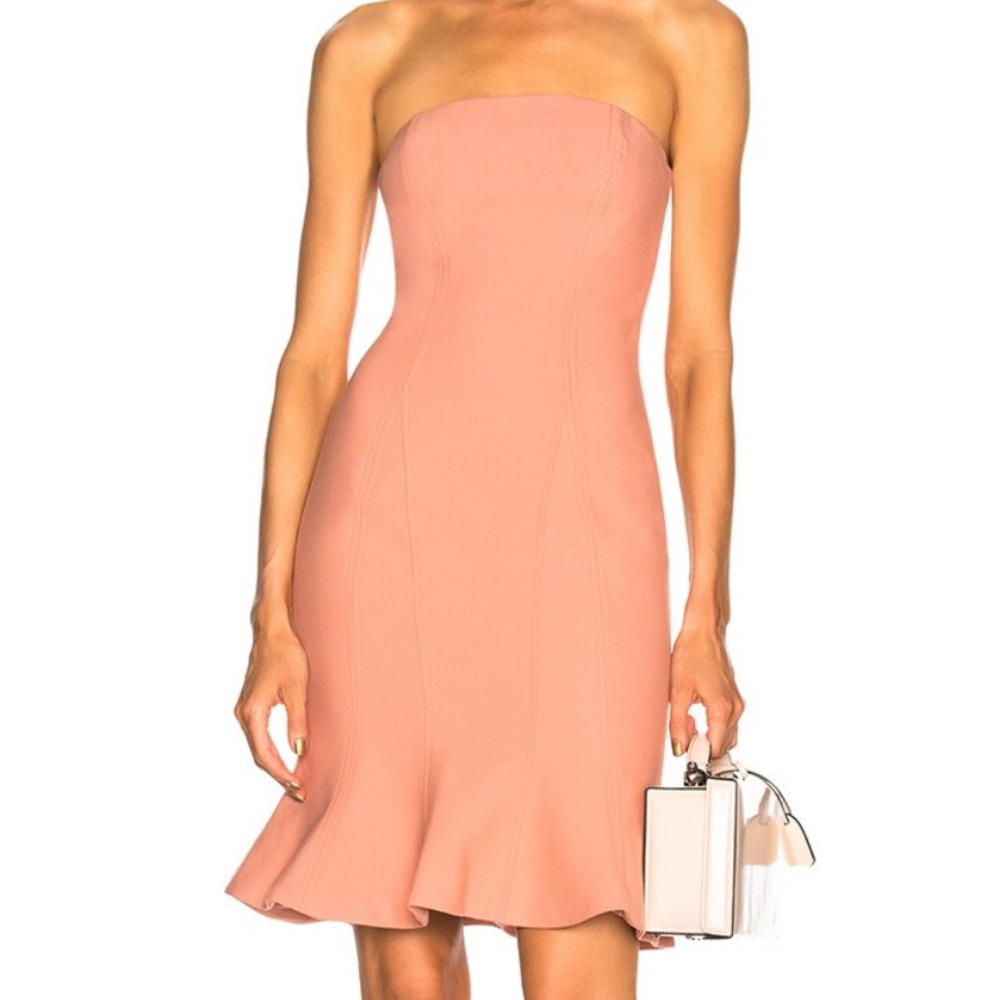 Cinq a Sept Calvina pink strapless mini Dress in Bloom